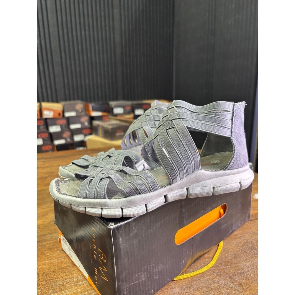 Bernie Mev Kool Grey Woven Elastic Gladiator Sandals Size 36 US 5.5-6